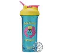 BlenderBottle Spongebob Shaker Bottle Pro Series Perfect for Protein Shakes and Pre Workout, 28-Ounce, Yellow/Blue, Musclebob Buffpants