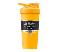 BlenderBottle Strada Shaker Cup Insulated Stainless Steel Water Bottle with Wire Whisk, 24-Ounce, Mango