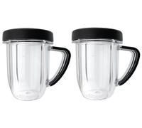 Blendin Replacement 30 Ounce Cup Jar with Handle Mug with Lip Ring Part, Compatible with Nutribullet RX 1700W NB-301, N17-1001, NBM-U0272 Blenders, 2 Pack