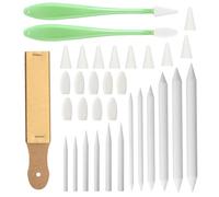 Blending Stumps 15 Pack Sketch Drawing Stump Pencil Tools Include 12 Paper Art Blenders Blending Pencils, 2 Sketch Wiper Set, 20 Sponge Heads and 1 Sandpaper Blocks for Beginners Artists