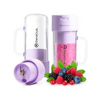 BlendQuik, Personal Portable Blender For Shakes & Smoothies, Leakproof & Stylish Portable Mason Jar Shaker, Rechargeable Mini Blender with 10-Blade Blending System 14oz, Purple