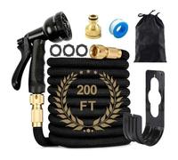 Blendra Expandable Garden Hose 200ft - Hosepipes for Garden Hose Pipe with 8-Way Spray Nozzle (3/4" & 1/2" Connectors) for Outdoor Gardening, Lightweight Durable, Lawn Care & Home Use
