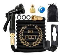 Blendra Expandable Garden Hose 50ft - Hosepipes for Garden Hose Pipe with 8-Way Spray Nozzle (3/4" & 1/2" Connectors) for Outdoor Gardening, Lightweight Durable, Lawn Care & Home Use