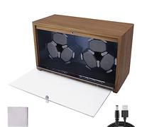 Blendra Grey Automatic Watch Winder with LED Light 4 Rotation Modes Automatic Rotator Flexible Soft Watch Pillow Quiet Motor AC Adapter(6 Slots)