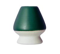 BLENDSMITHS Japanese Ceramic Matcha Whisk Holder, Traditional Hand Crafted Chasen Naoshi Stand Tea Ceremony Accessory, Dark Green
