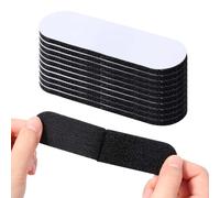 Blendura Self Adhesive Hook and Loop Strips, 10 Pairs 1.2 x 3.9 in | Heavy duty reusable black fastener strips for walls, doors, plastic, glass and metal, for organising items at home, office
