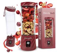 BlendyGo 3 Portable Blender, Small Cordless Mini Mixer, Powerful Smoothie Blender, USB Stand Smoothie Maker, BPA-Free, PulseMotion & BlendPro Technology, 550 ml (Burgundy)