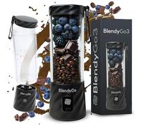 BlendyGo 3 Portable Blender, Small Cordless Mini Mixer, Powerful Smoothie Blender, USB Stand Smoothie Maker, BPA-Free, PulseMotion & BlendPro Technology, 550 ml (Black)