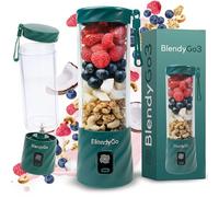 BlendyGo 3 Portable Blender, Small Cordless Mini Mixer, Powerful Smoothie Blender, USB Stand Smoothie Maker, BPA-Free, PulseMotion & BlendPro Technology, 550 ml (Forest green)