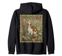 Blenheim Cavalier King Charles Spaniel Vintage Floral Zip Hoodie