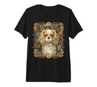 Blenheim Cavalier King Charles Spaniel William Morris Style Premium T-Shirt