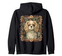 Blenheim Cavalier King Charles Spaniel William Morris Style Zip Hoodie