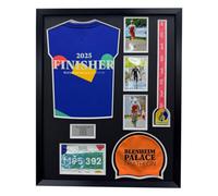 Blenheim Palace Triathlon 2025 Medal Display Frame: Diy Running Bib & Photo - Mahogany Frame