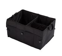 BLEOAKYNUT Car Trunk Organizer Foldable Vehicle Storage Box for Camping & Daily Use Multi Compartment Rear Seat Cargo Box with Handles SUV Trunk Storage for Car Accessories