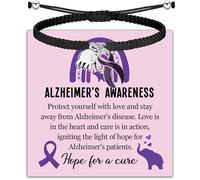 BLEOUK Alzheimers Awareness Bracelet Purple Elephant Ribbon Jewelry Gift Alzheimers Awareness Support Gift Thank You Present, S, Metal, na unknow