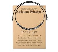 BLEOUK Assistant Principal Gift Assistant Principal Morse Code Bracelet Vice Principal Appreciation Gift Administrator Jewelry, S, Metal, na unknow