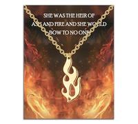 BLEOUK Bookish Necklace Book Lover Gift Novel Reading Fan Present Fire Bookworm Pendant, S, Metal, na unknow