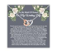 BLEOUK Bridesmaid Pendant Necklace Bridesmaid Jewelry Be My Maid Of Honor Bridesmaid Party Gifts Best Bridesmaid Gift, Metal, na unknow