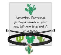 BLEOUK Cactus Charm Bracelet Jewelry Present Cactus Encouragement Gift For Women Cactus Desert Plant Mom Present, S, Metal, na unknow