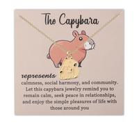 BLEOUK Capybara Necklace Cute Capybara Jewelry Birthday Gift Water Hog Gift Animal Lovers Present For Women, S, Metal, na unknow