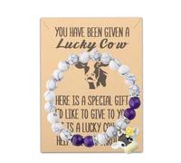 BLEOUK Cow Charm Bracelet Cow Inspirational Quote Cow Lover Jewelry Cow Themed Bracelet, S, Metal, na unknow