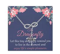 BLEOUK Dragonfly Necklace Inspirational Dragonfly Jewelry Dragonfly Lover Gift Dragonfly Pendant Necklace, L, Metal, na unknow