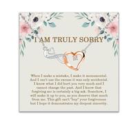 BLEOUK I Am Truly Sorry Necklace I Am Sorry Gift For Her Forgive Me Jewelry Apology Apologizing Say Sorry Necklace, S, Metal, na unknow