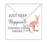 BLEOUK Kangaroo Necklace Kangaroo Gifts For Women Australia Spirit Animal Wildlife Kangaroos Pendant Jewelry, S, Metal, na unknow
