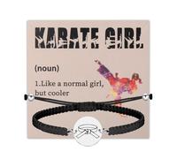 BLEOUK Karate Bracelet Karate Jewelry Jiu Jitsu Present Karate Themed Present Taekwondo Sport Lover Gift Kung Fu Gift, S, Metal, na unknow