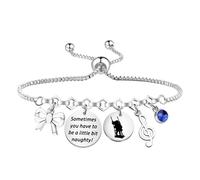 BLEOUK Matiildda Charm Bracelet The Musical Jewelry Musical Fans Gift Sometimes You Have To Be A little Bit Naughty, S, Metal, na unknow