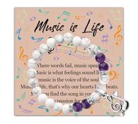 BLEOUK Music IS Life Bracelet Music Jewelry Lover Gift For Women Musical Party Encourage Music Is What Feelings Sound Like, S, Metal, na unknow