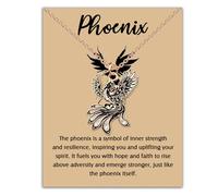 BLEOUK Phoenix Necklace Phoenix Jewelry Lover Gift Inspirational Phoenix Rising Gift, S, Metal, na unknow