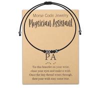 BLEOUK Physician Assistant Morse Code Bracelet PA Nurse Gift Medical Gift Pa Women Thank You Jewelry, S, Metal, na unknow