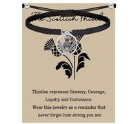 BLEOUK Scottish Thistle Bracelet Scotland Travel Souvenirs Scottish Blessing Thistle Lover Gift, S, Metal, na unknow