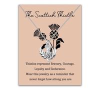 BLEOUK Scottish Thistle Pendant Necklace Scotland Travel Souvenirs Scottish Blessing Thistle Lover Gift, S, Metal, na unknow