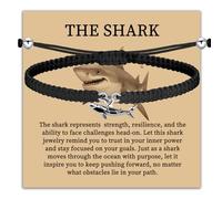 BLEOUK Shark Charm Bracelet Jewelry Themed Gifts Shark Inspirational Present Friendship Gift Ocean Animals Shark Lover Merch, S, Metal, na unknow