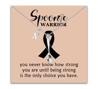 BLEOUK Spoon Theory Necklace Spoon theory Jewelry Spooniess Chronic Pain Chronic Illness Warrior Gift, S, Metal, na unknow