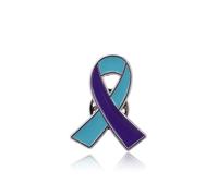 BLEOUK Suicide Awareness Pin Brooch Suicide Prevention Awareness Gift TealsPurple Ribbon Jewelry, 1, Stainless Steel, no gemstone