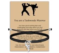 BLEOUK Taekwondo Bracelet Taekwondo Encouragement Thank You Jewelry Jiu Jitsu Training Present Martial Arts Gift, S, Metal, na unknow