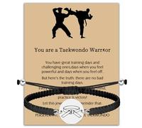 BLEOUK Taekwondo Bracelet Taekwondo Encouragement Thank You Jewelry Jiu Jitsu Training Present Martial Arts Gift, S, Metal, na unknow