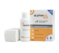 Blephasol Duo 100 ml Micellar Eyelid Cleansing Lotion with 100 Lint-Free Pads | Effective and Gentle Cleansing for Make-Up Removal,