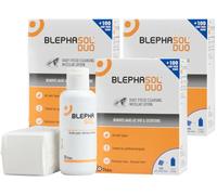 Blephasol Duo Micellar Eyelid Cleansing Lotion | Gentle, Effective Removal of Dirt & Makeup from sensitive Eyelids and Lashes | Perfume & Alcohol-Free | 3 PACK | 3 x 100 ml Bottle |300 Lint-Free Pads