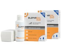 Blephasol Duo Micellar Eyelid Cleansing Lotion | Gentle, Effective Removal of Dirt & Makeup from sensitive Eyelids and Lashes | Perfume & Alcohol-Free | 2 PACK | 2 x 100 ml Bottle |200 Lint-Free Pads