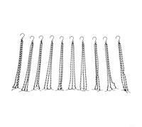 BlesConi 10PC Rust-Resistant Black Iron Hanging Chains with Double Hooks, 40cm Adjustable Length for Planters, Tool Storage & Wall Decor