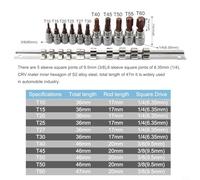 BlesConi 11-Piece Torx Screwdriver Bit Set with 1/4-Inch and 3/8-Inch Drive, Chrome Vanadium Steel, T10-T60(Set a)
