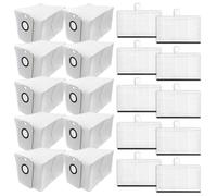 BlesConi 20PCS Washable Filters Dust Bag Replacement Kit For Cecotec For Conga 9590 9990 10090 AI Robot Vacuum Cleaner include 10 Filter and 10 Dust Bags