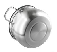 BlesConi 24cm Stainless Steel Induction Soup Pot with Glass Lid and Overflow Prevention for Gas and Ceramic Cooktops