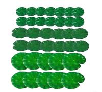 BlesConi 36 Pack Realistic Floating Artificial Lotus Leaves for Ponds, Fish Tanks & Water Gardens, Mixed Size Green Decor