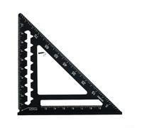 BlesConi 4 Inch Aluminum Alloy Triangle Ruler with Metric Scale, Protractor and Saw Guide for DIY Woodworking Projects(Black)