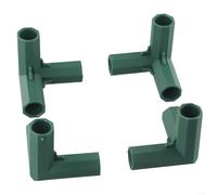 BlesConi 4pcs Plastic Structure Connectors Greenhouse Pole Joints for PVC Metal Pipes Garden Frame Building Cold Frames Staging Dark Green 16-17mm(A)